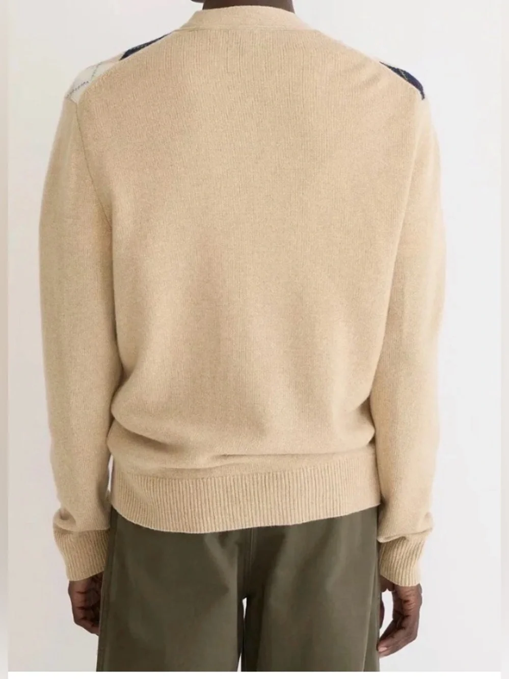 NWT J. CREW Men's Limited-Edition Cashmere Cardigan Sweater Heather Straw Argyle
